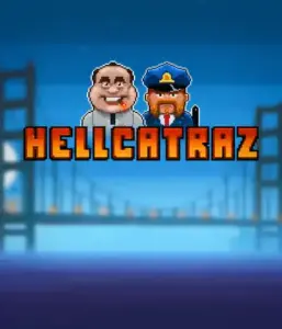 Dive into the exciting world of the Hellcatraz game by Relax Gaming, showcasing a quirky prisoner and a guard with the infamous Alcatraz prison and San Francisco skyline in the background. This graphic portrays the fun and humor of an Alcatraz-inspired game, perfect for those who enjoy playful themes, offering a captivating escape. 