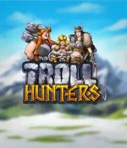 Enter the realm of "Troll Hunters," where fierce Viking warriors are poised to confront their foes. The logo shows a male and female Viking, dressed for battle, set against a cold mountainous backdrop. They emanate bravery and might, capturing the spirit of the game's adventurous theme.